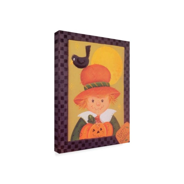 Beverly Johnston 'Scarecrow And Pumpkin' Canvas Art,14x19